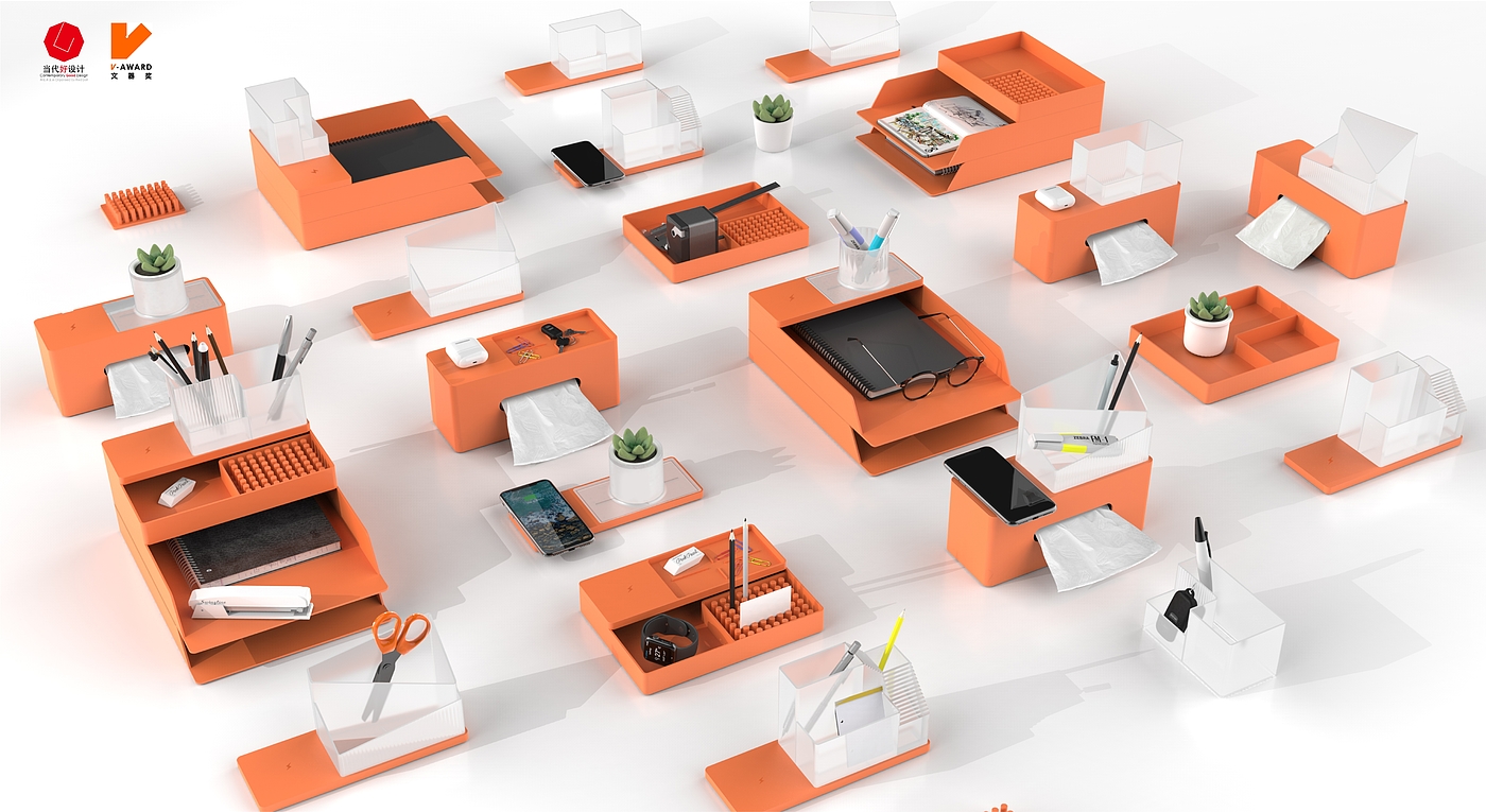Office, storage, cultural innovation，Desktop function storage - "smart space" series works，