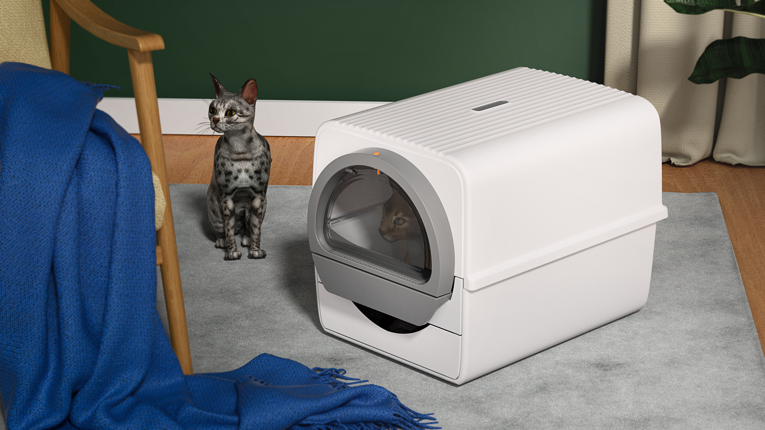 Product design, product rendering, industrial design, litter Basin，