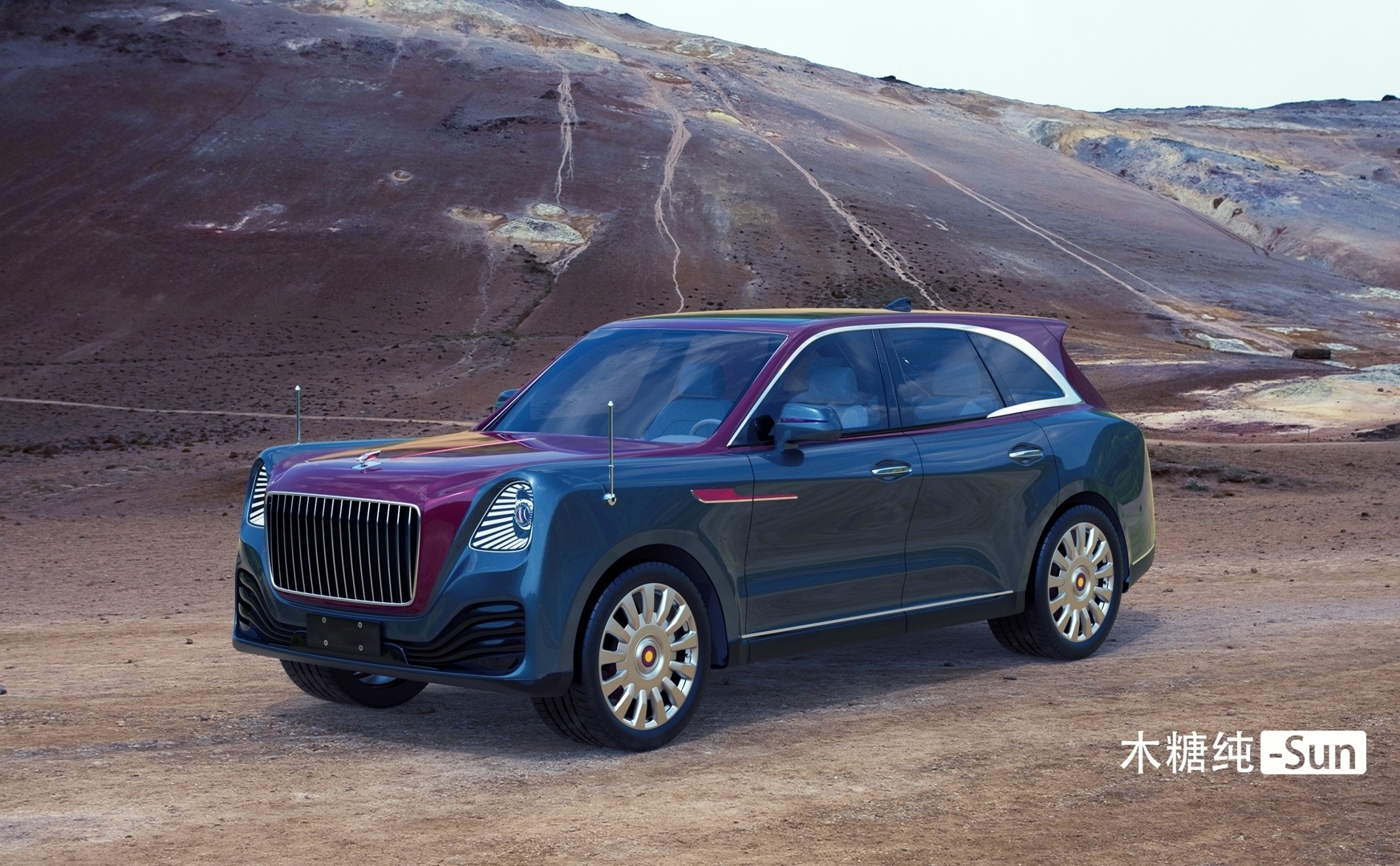 automobile，vehicle，industrial design，Automobile design，red flag，