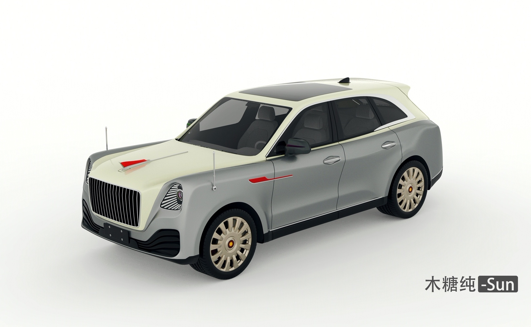 automobile，vehicle，industrial design，Automobile design，red flag，