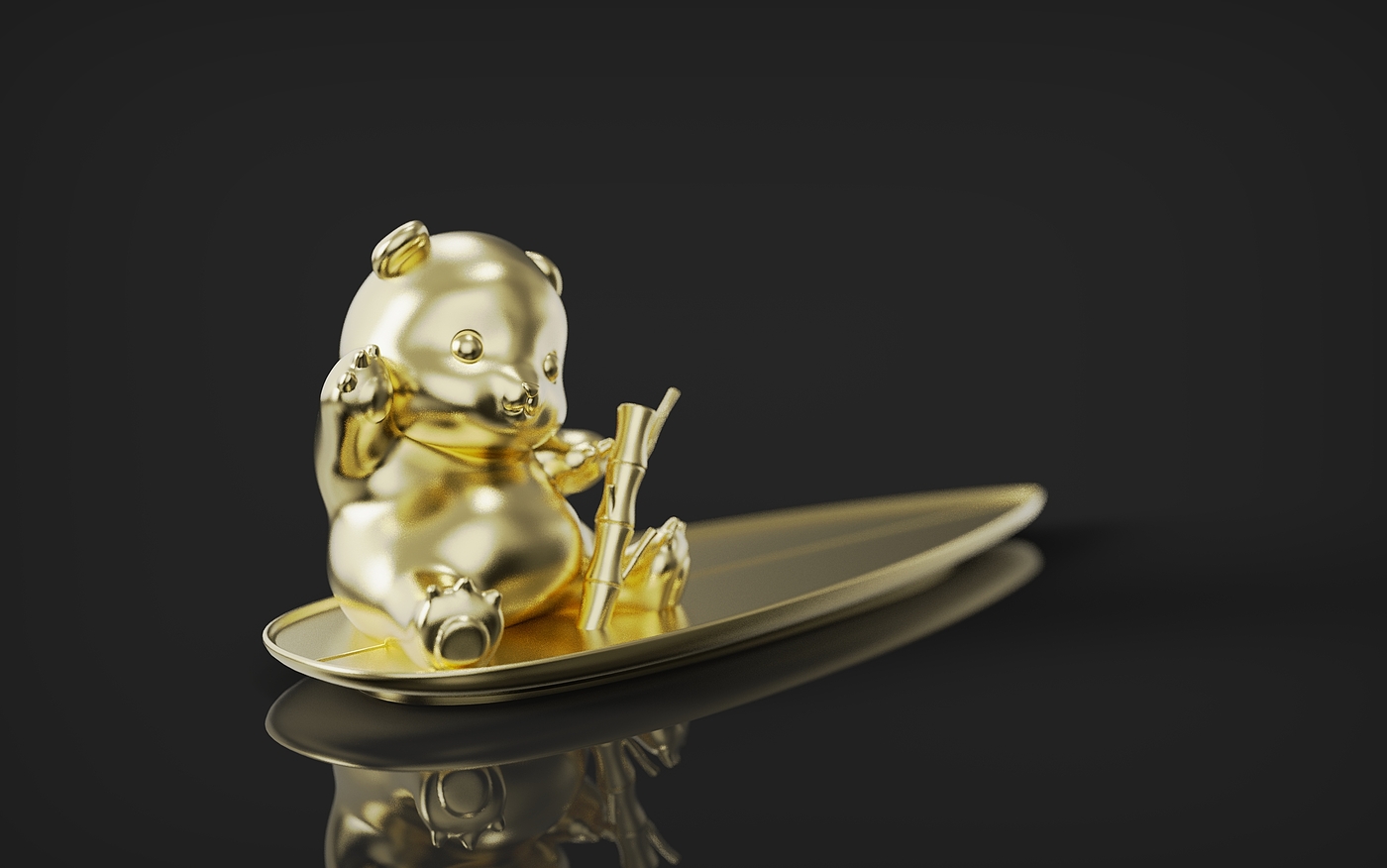 Copper incense utensil，Fragrant plug，Cultural and creative design，panda，Metal process，Modeling and rendering，