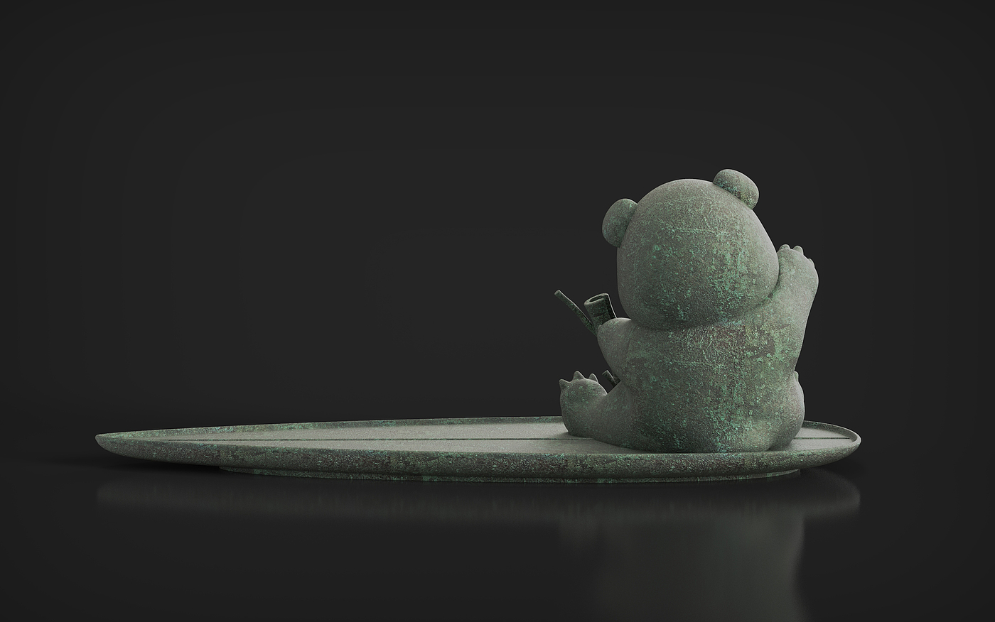 Copper incense utensil，Fragrant plug，Cultural and creative design，panda，Metal process，Modeling and rendering，