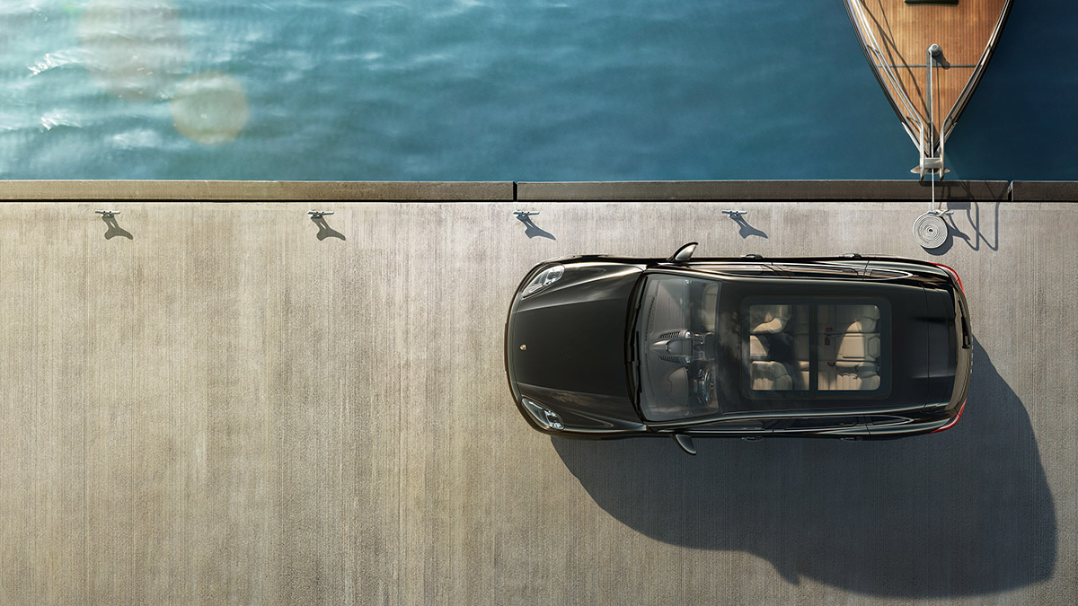 Automotive interior design，Car Photography，Porsche，Industrial design effect drawing，