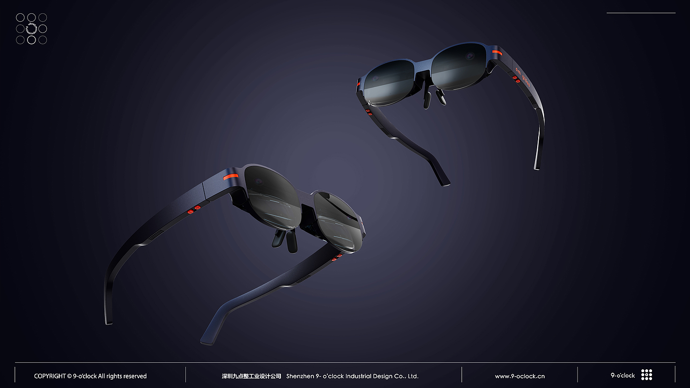 Ar glasses，industrial design，product design，nine o'clock，