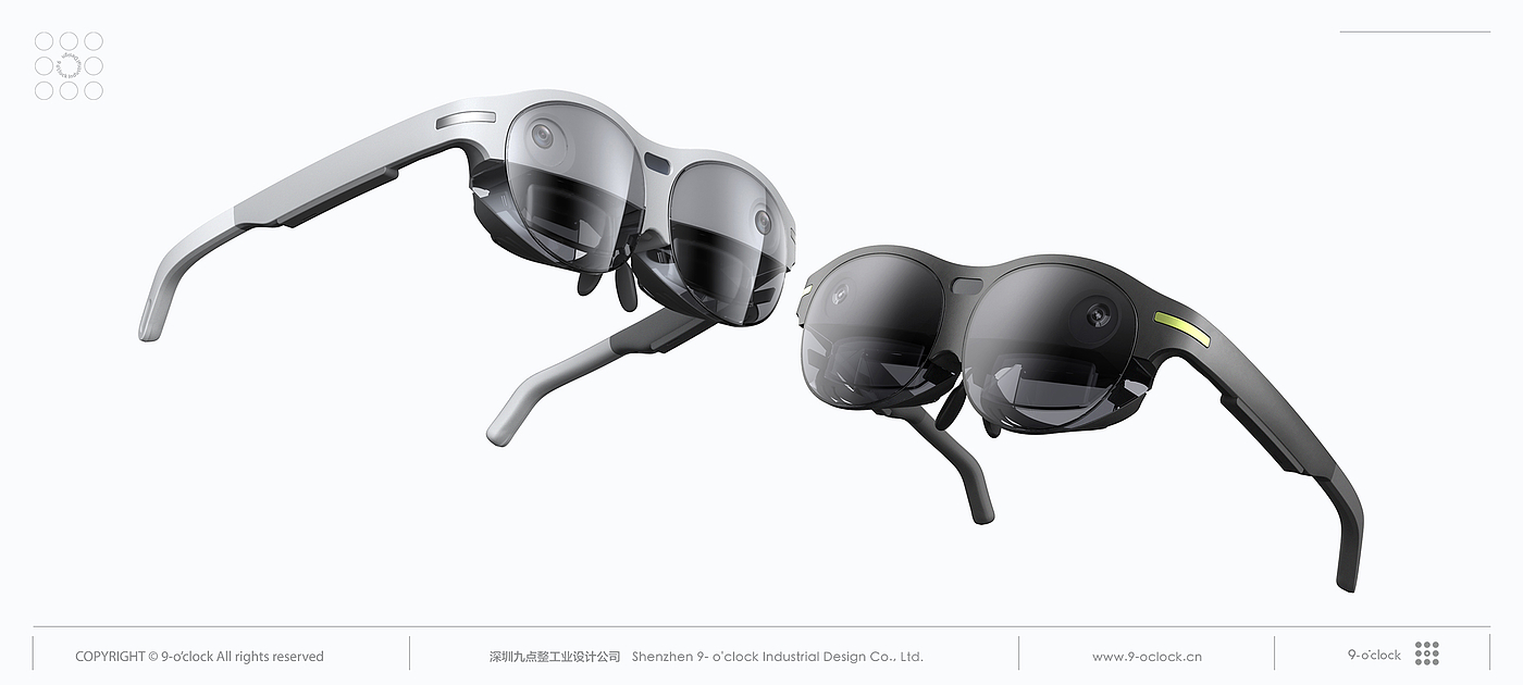 Ar glasses，industrial design，product design，nine o'clock，