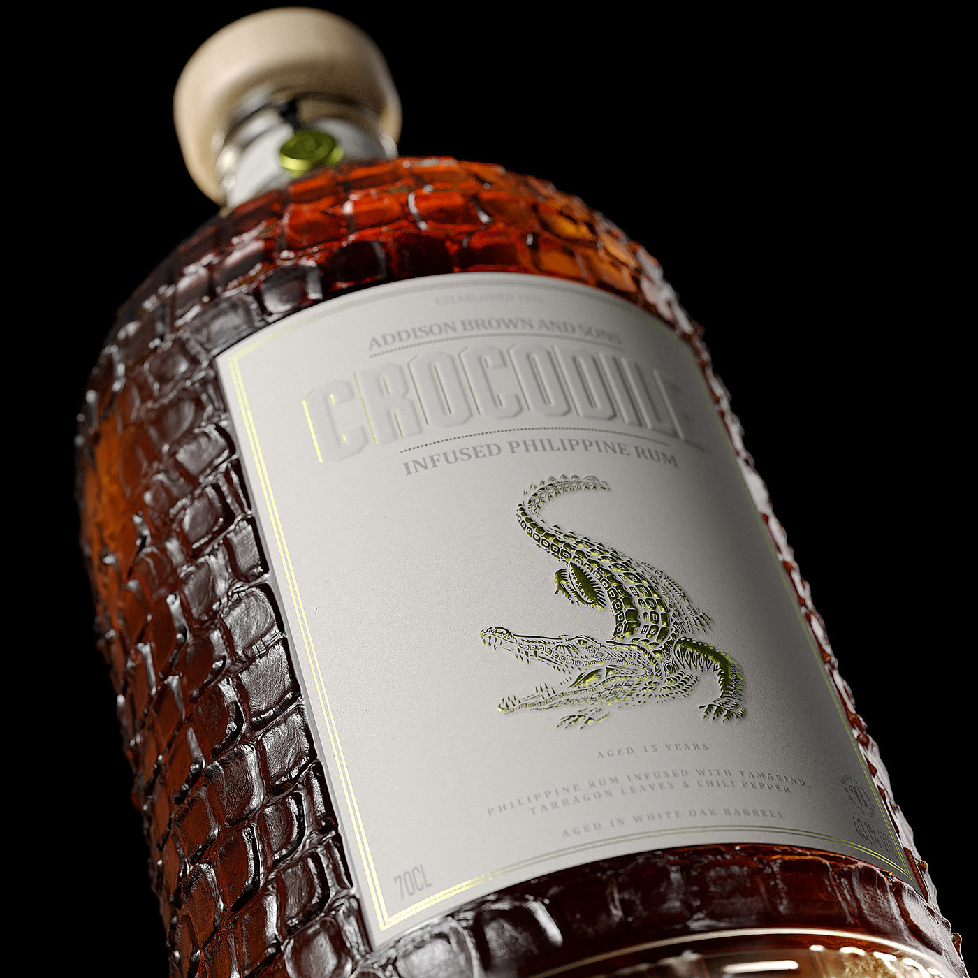 Crocodile，Rum，RUM，The wine bottle，packing design，