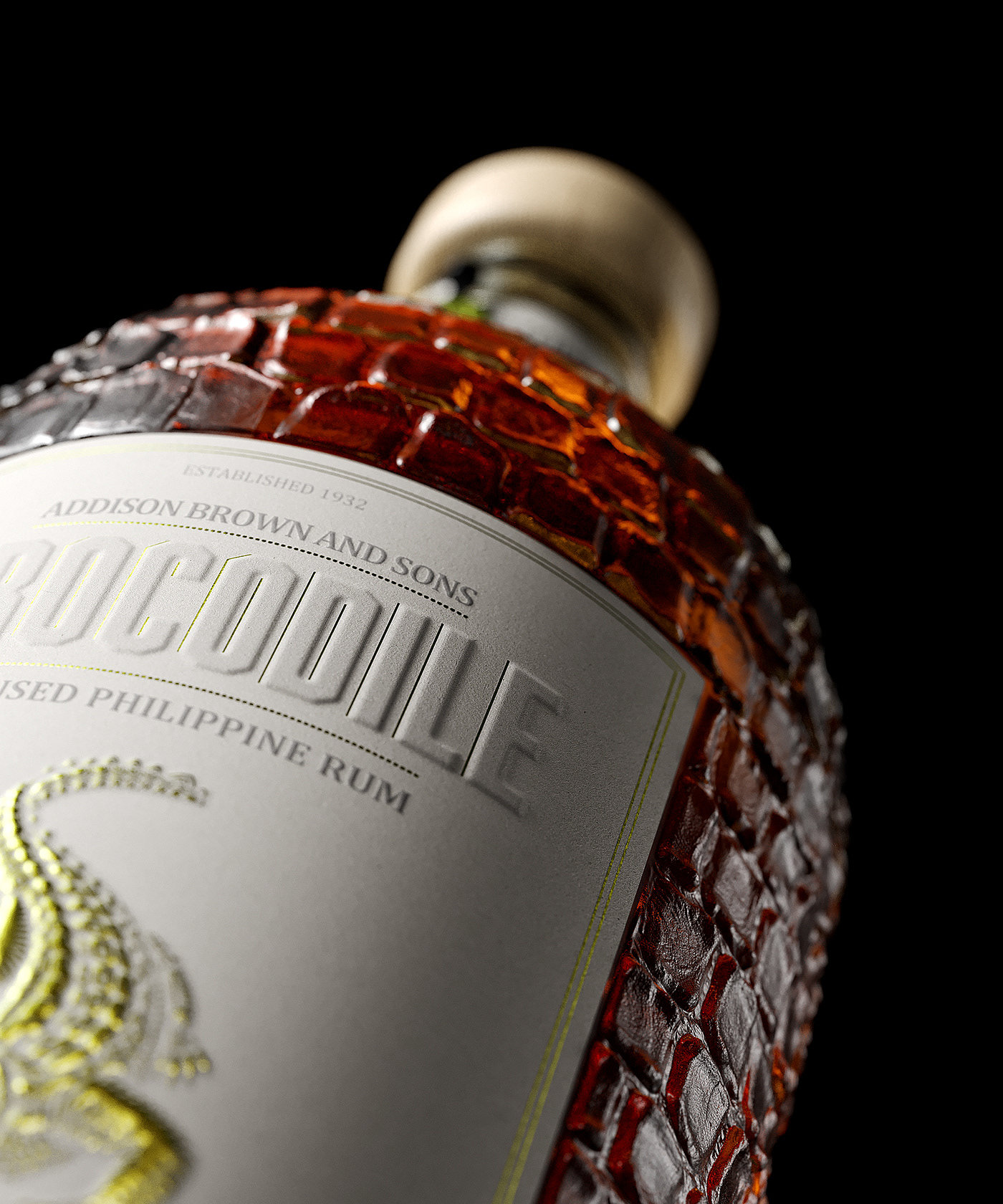 Crocodile，Rum，RUM，The wine bottle，packing design，