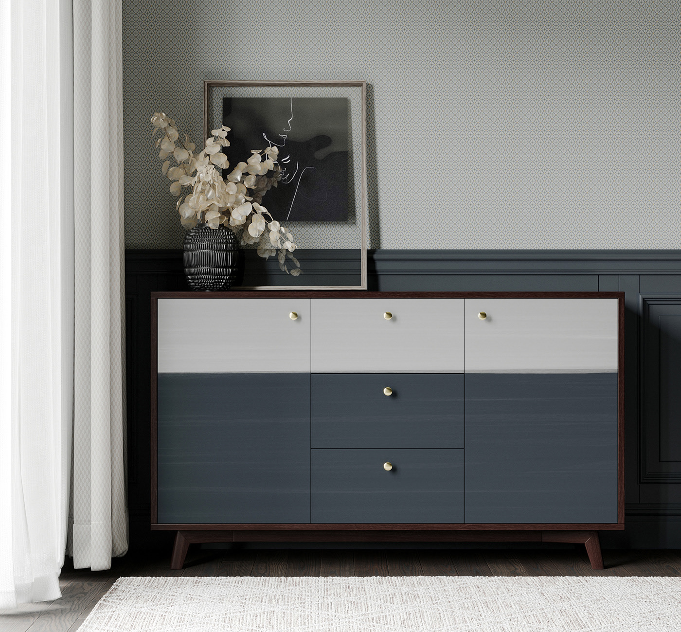 furniture design ，furniture，botany，cabinet，Home color matching，indoor，