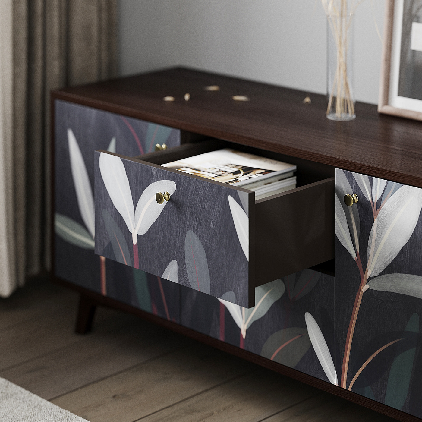 furniture design ，furniture，botany，cabinet，Home color matching，indoor，