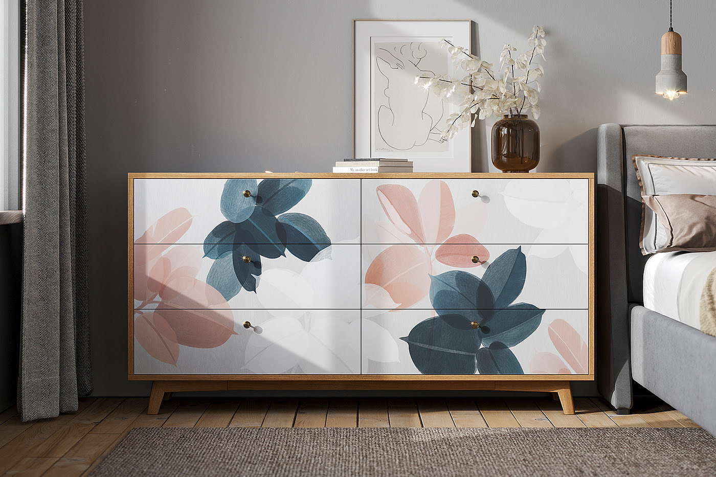 furniture design ，furniture，botany，cabinet，Home color matching，indoor，