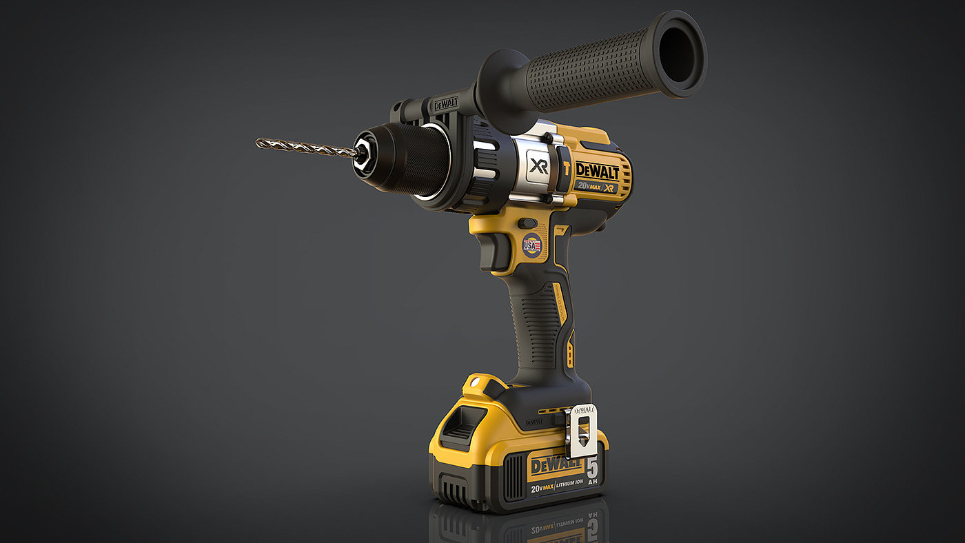 Taladro DeWalt，工具，3d建模，三维设计，