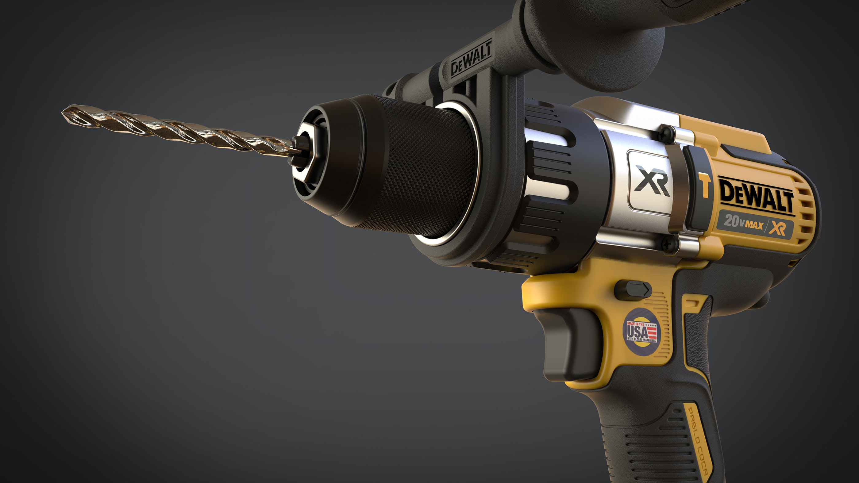 DeWalt bit，tool，3D modeling，3D design，