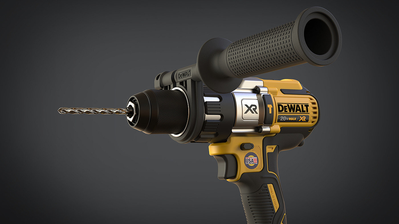 Taladro DeWalt，工具，3d建模，三维设计，