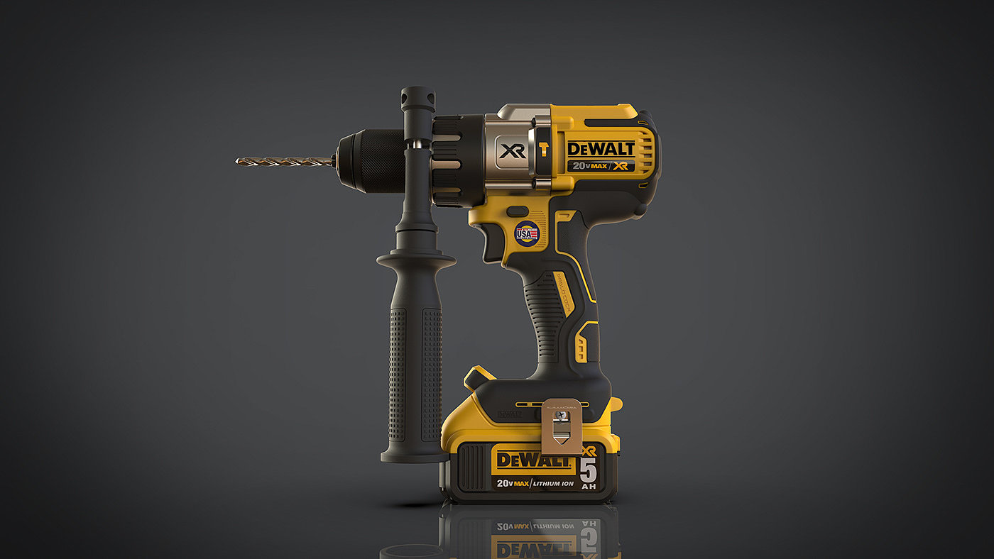 Taladro DeWalt，工具，3d建模，三维设计，