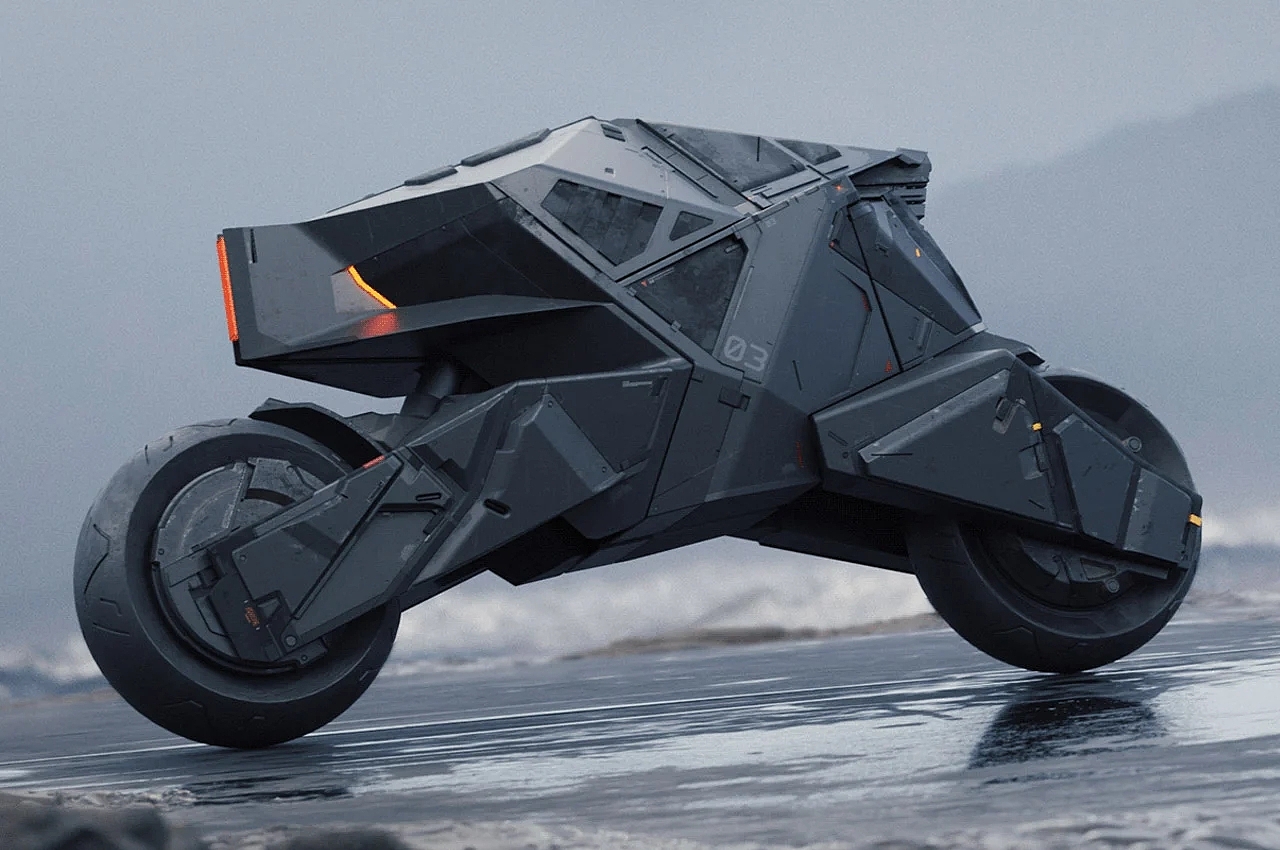 Batpod，骑行，蝙蝠车，概念图，