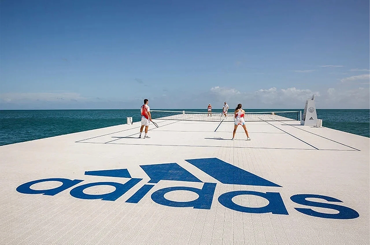 adidas，再生塑料，网球场，Parley，大堡礁，