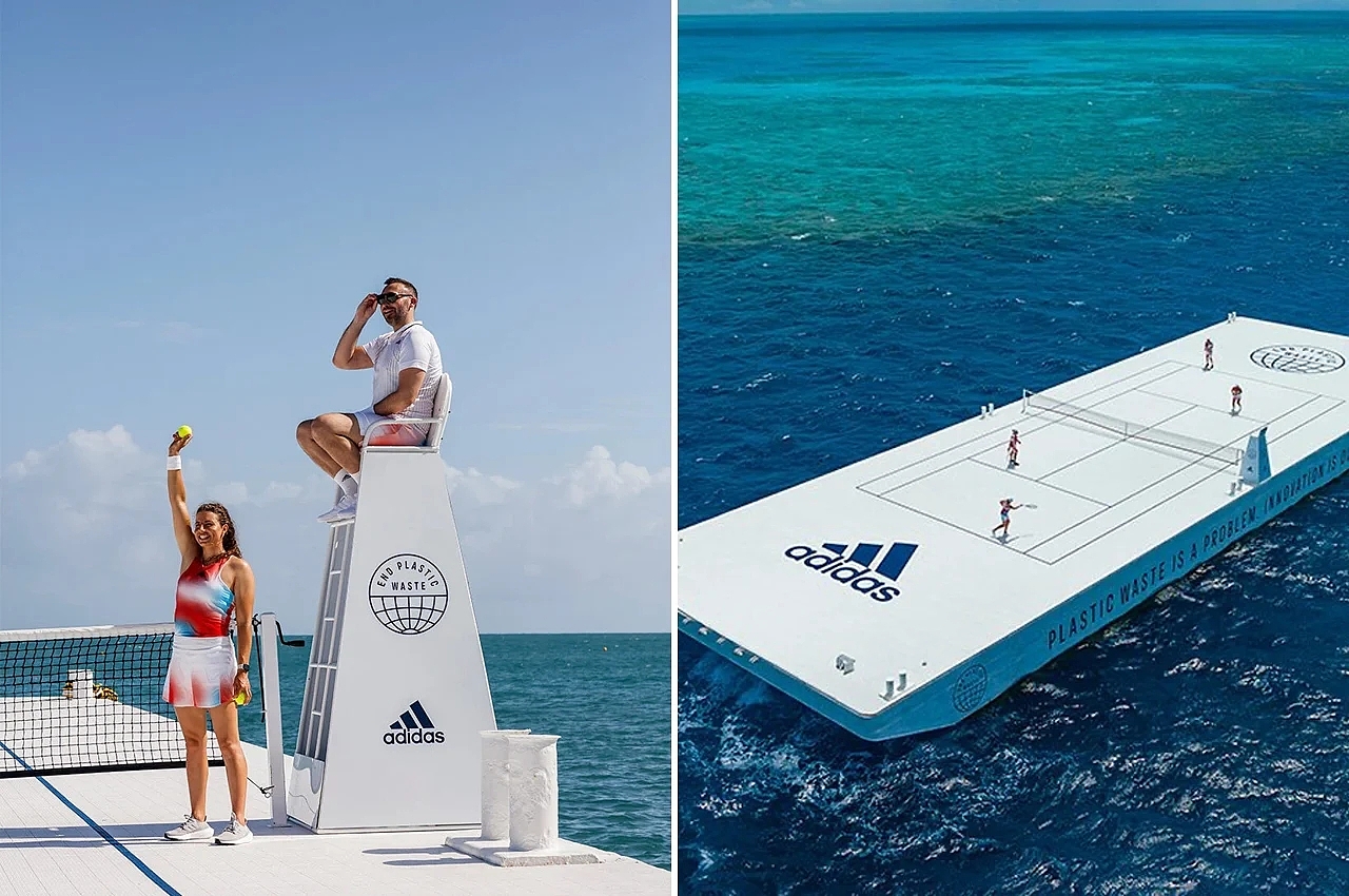 adidas，Recycled plastics，tennis court，Parley，Great Barrier Reef，