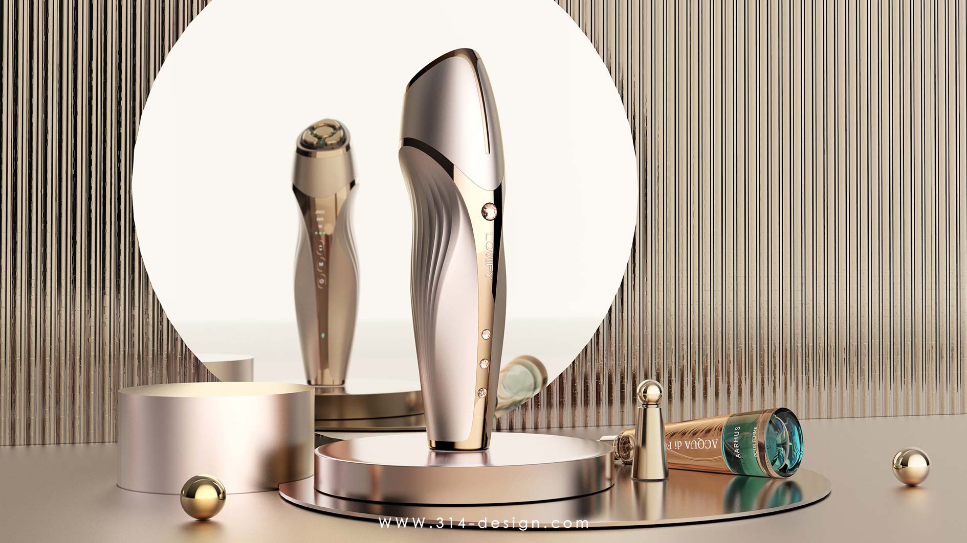 Radio frequency instrument，Personal beauty care，Fashion light luxury，Three points and one thought industrial design，