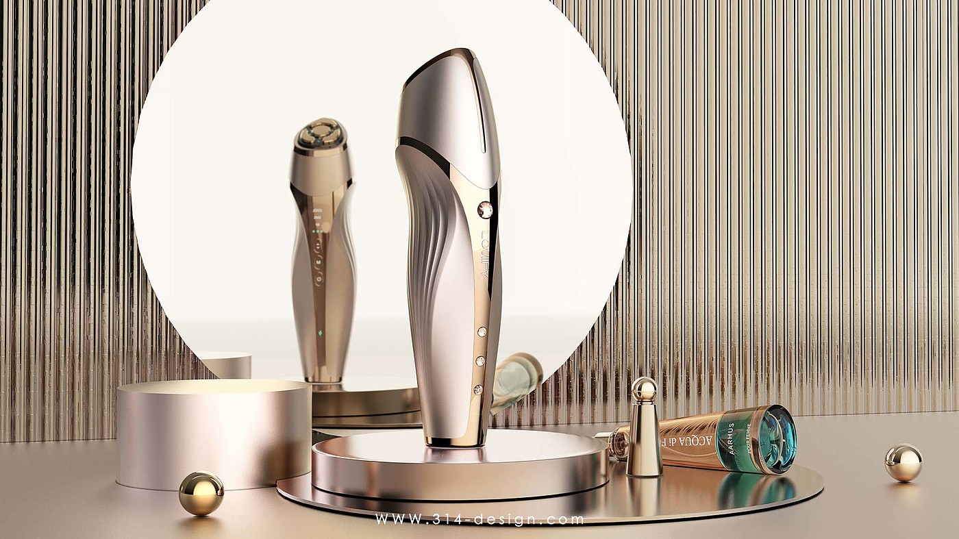 Radio frequency instrument，Personal beauty care，Fashion light luxury，Three points and one thought industrial design，