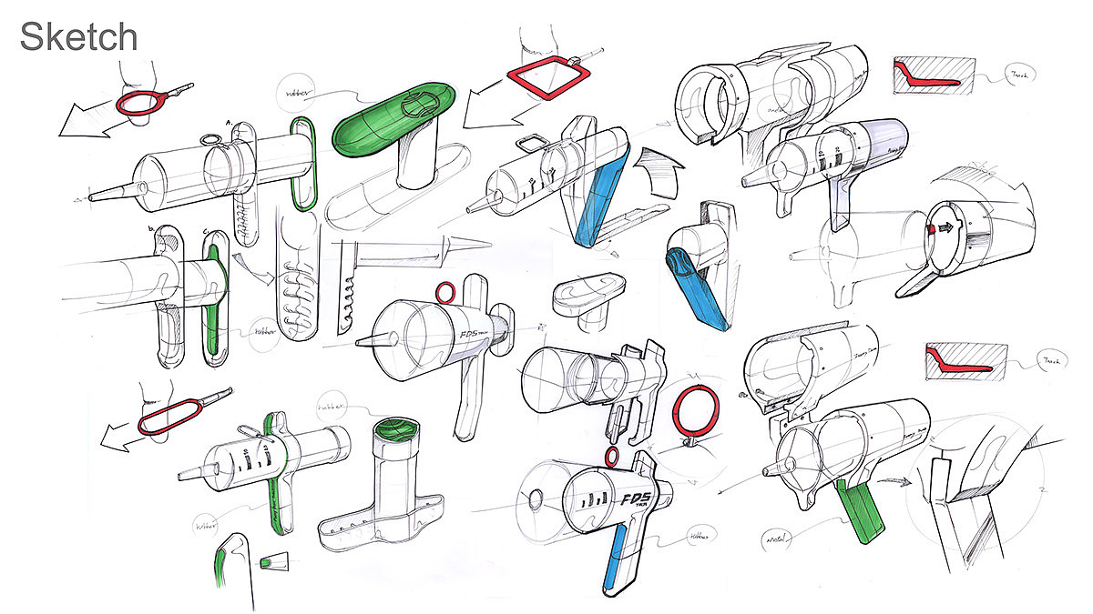 Medical equipment，Foam gun，Dural repair tool，industrial design，