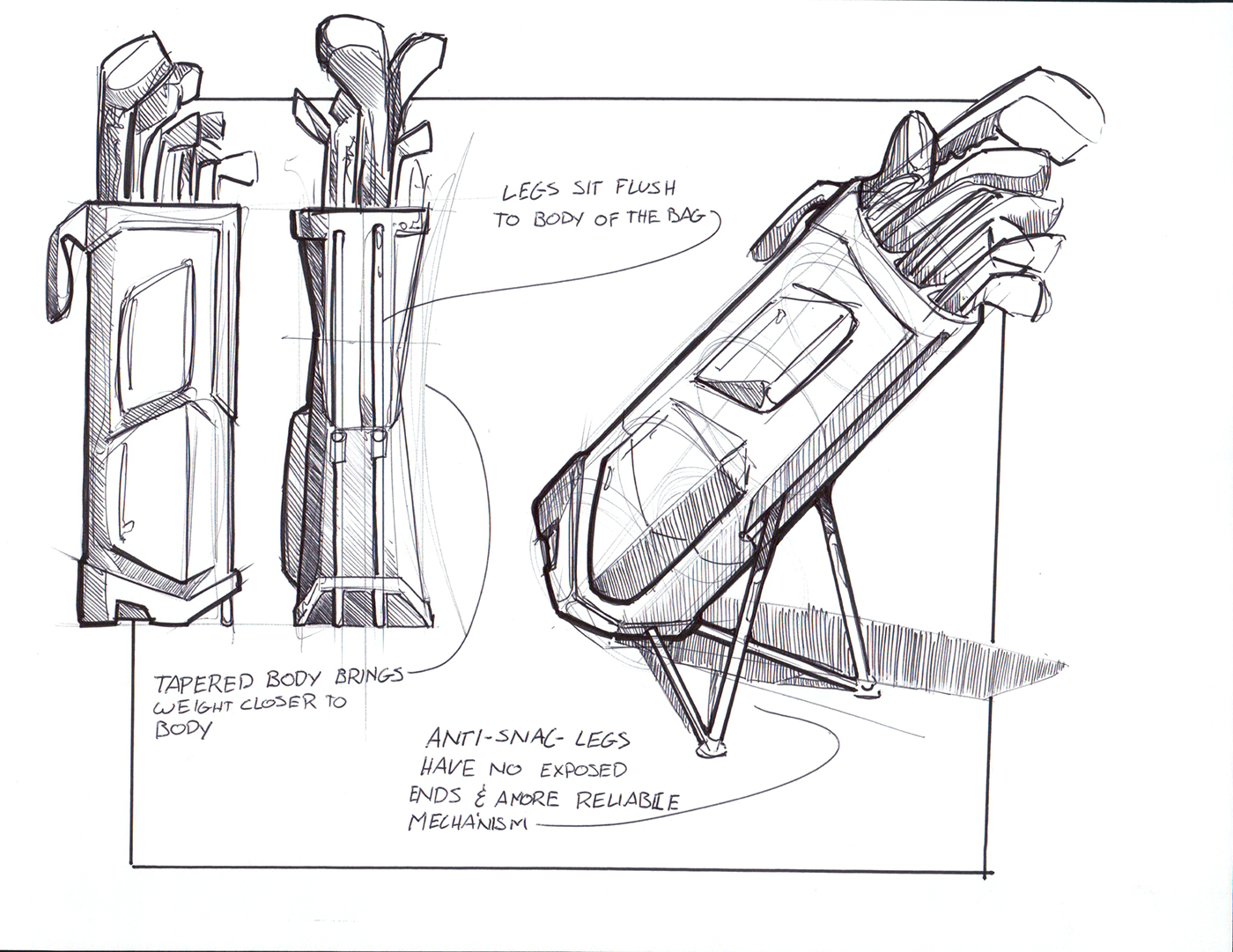 FreeFrame Golf，Golf bag，Redesign，