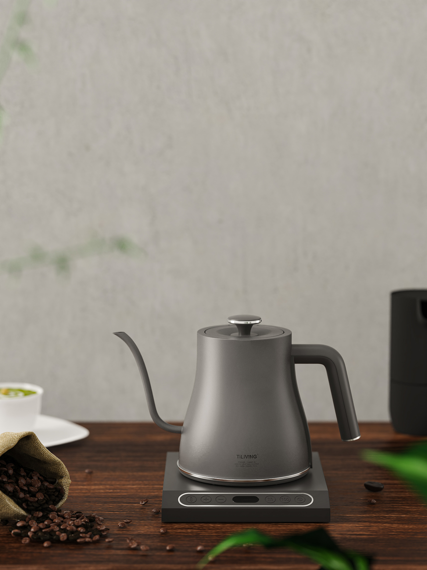 rhino，keyshot，Render，Electric kettle，，Daily Necessities，Scene atmosphere，Coffee pot，