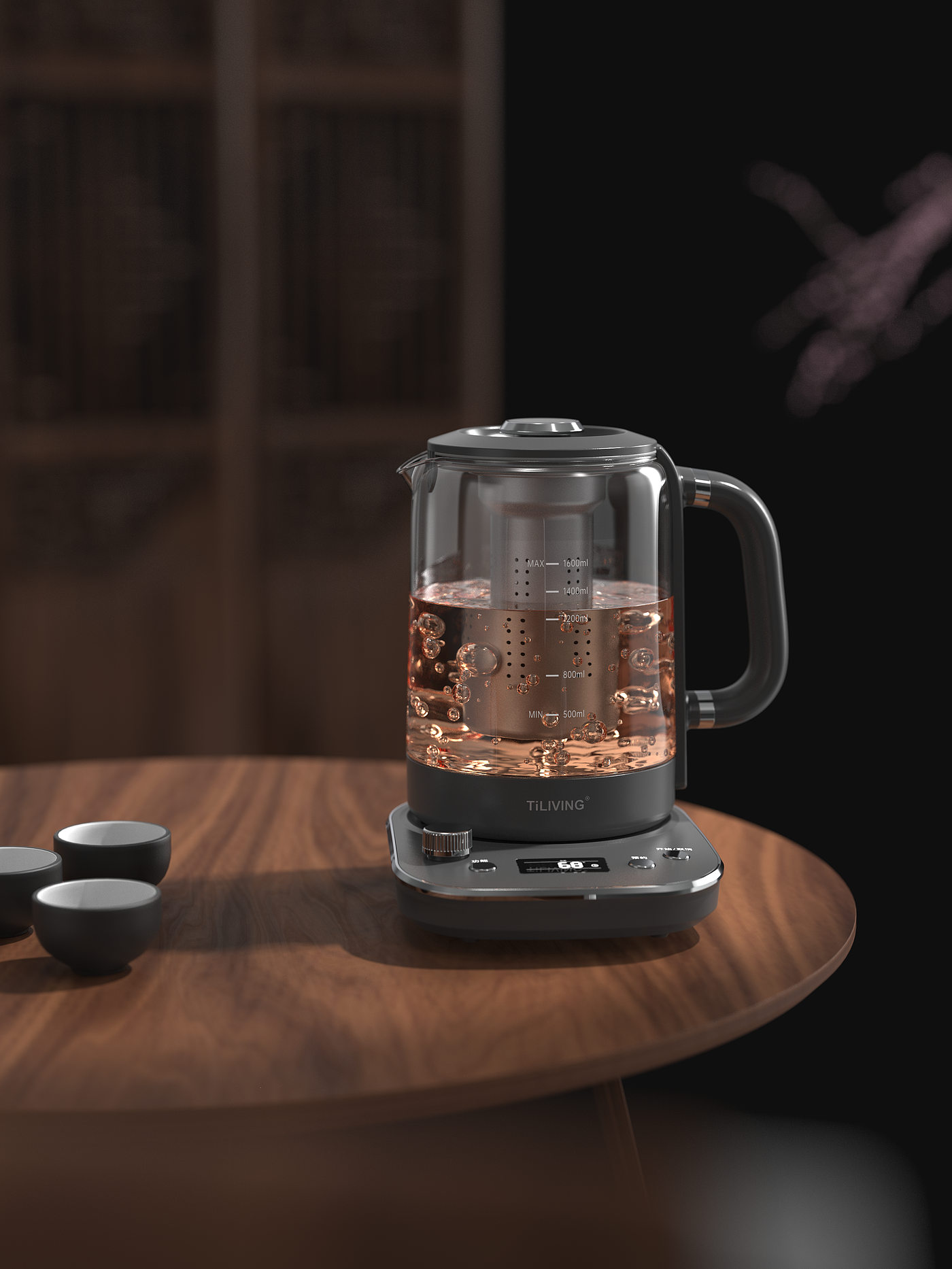 rhino，keyshot，Render，Electric kettle，，Daily Necessities，Scene atmosphere，Coffee pot，