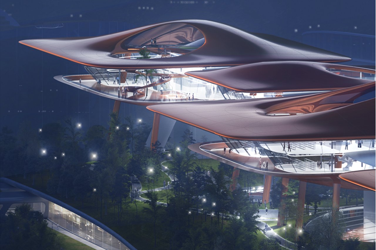China Academy of Building Sciences，Chongqing Cuntan International Cruise Center，Futuristic design，Crazy architect，