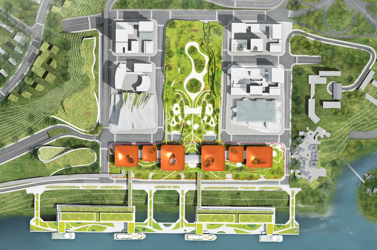 China Academy of Building Sciences，Chongqing Cuntan International Cruise Center，Futuristic design，Crazy architect，