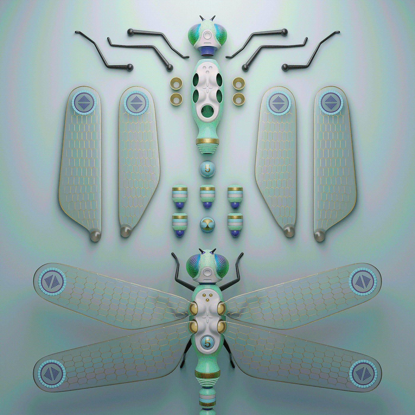 BLENDER，Cycles X，Dragonfly model，