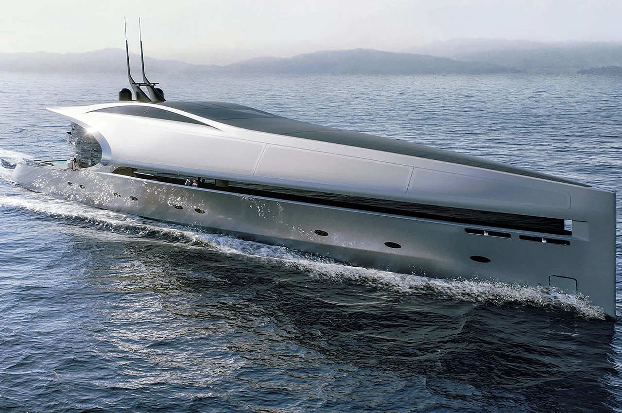 yacht，Bow，Futurism，international waters，Unique 71 concept yacht，