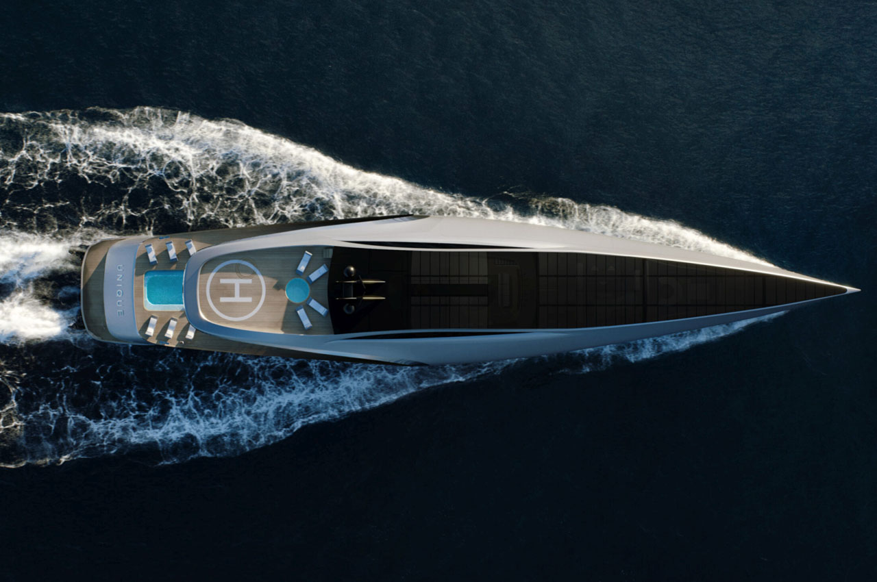 yacht，Bow，Futurism，international waters，Unique 71 concept yacht，