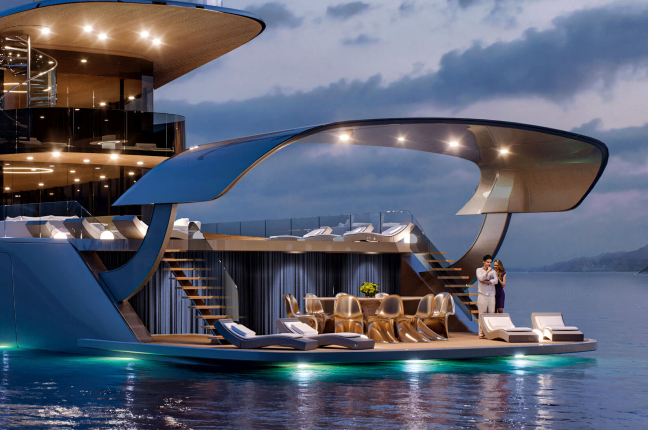 yacht，Bow，Futurism，international waters，Unique 71 concept yacht，