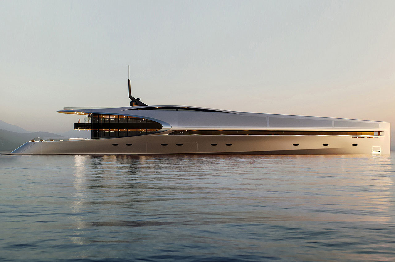 yacht，Bow，Futurism，international waters，Unique 71 concept yacht，