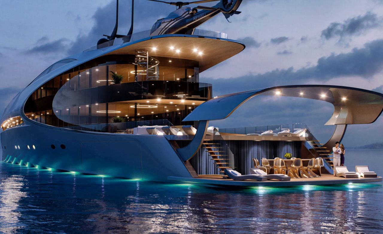 yacht，Bow，Futurism，international waters，Unique 71 concept yacht，