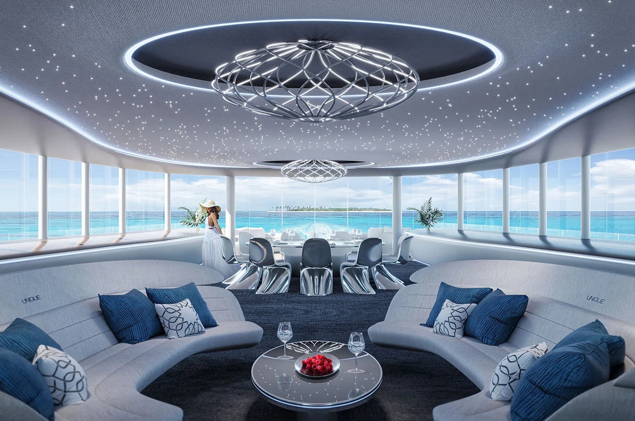 yacht，Bow，Futurism，international waters，Unique 71 concept yacht，