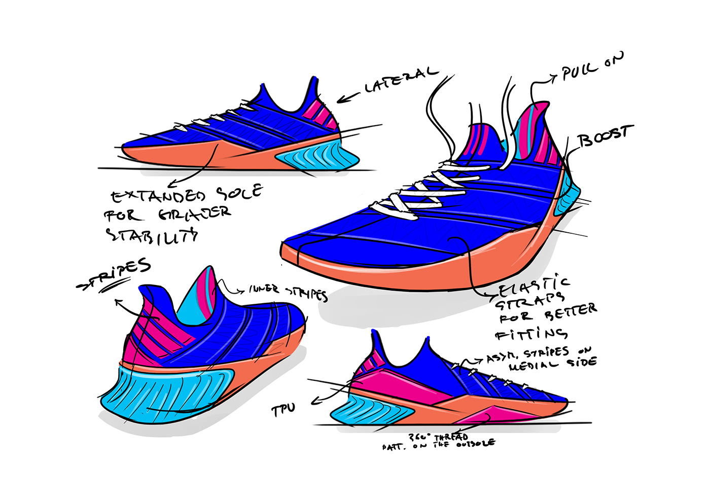 Spasic Territory，sneakers，ADIDAS FOOTBALL，Hand drawn，