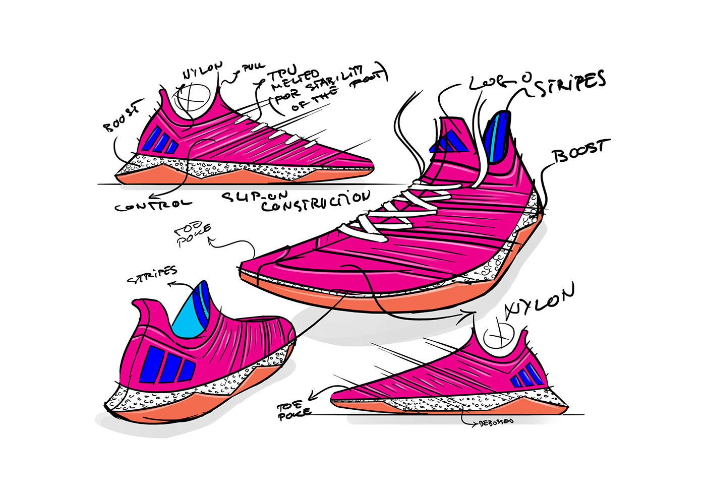 Spasic Territory，sneakers，ADIDAS FOOTBALL，Hand drawn，