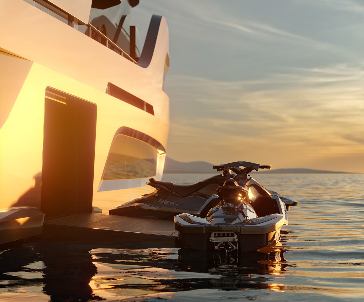 yacht，luxury，cgi，Render，