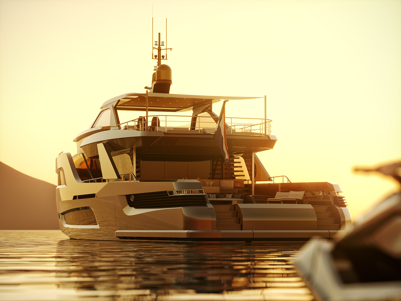 yacht，luxury，cgi，Render，