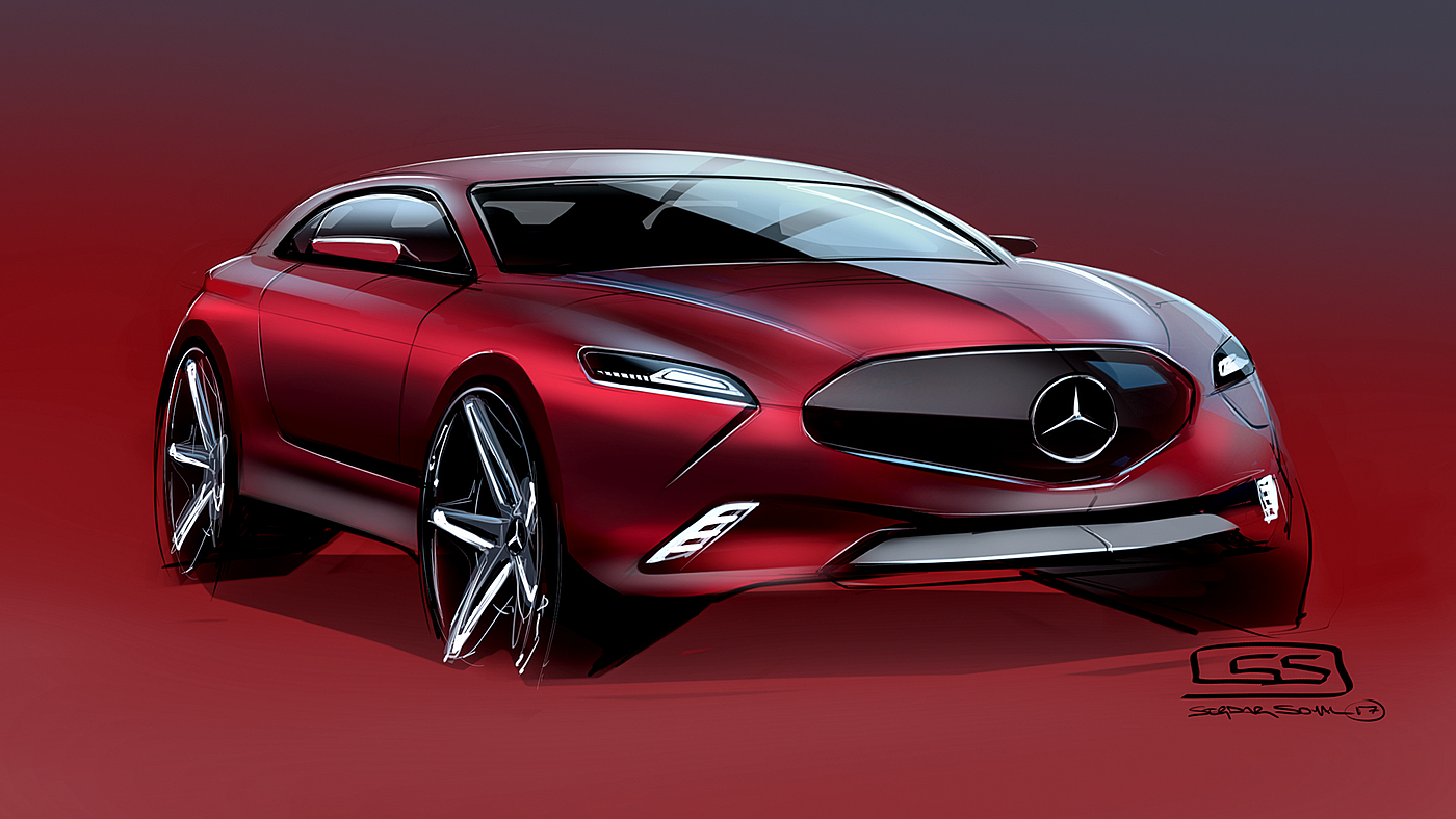 Hand drawn，automobile，ps，