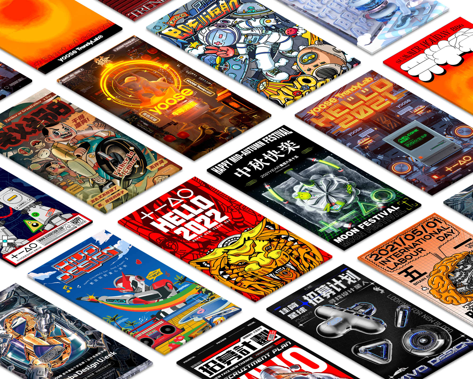 Poster Design ，Collection，trend，Cutting edge，originality，Illustration，three-dimensional，plane，