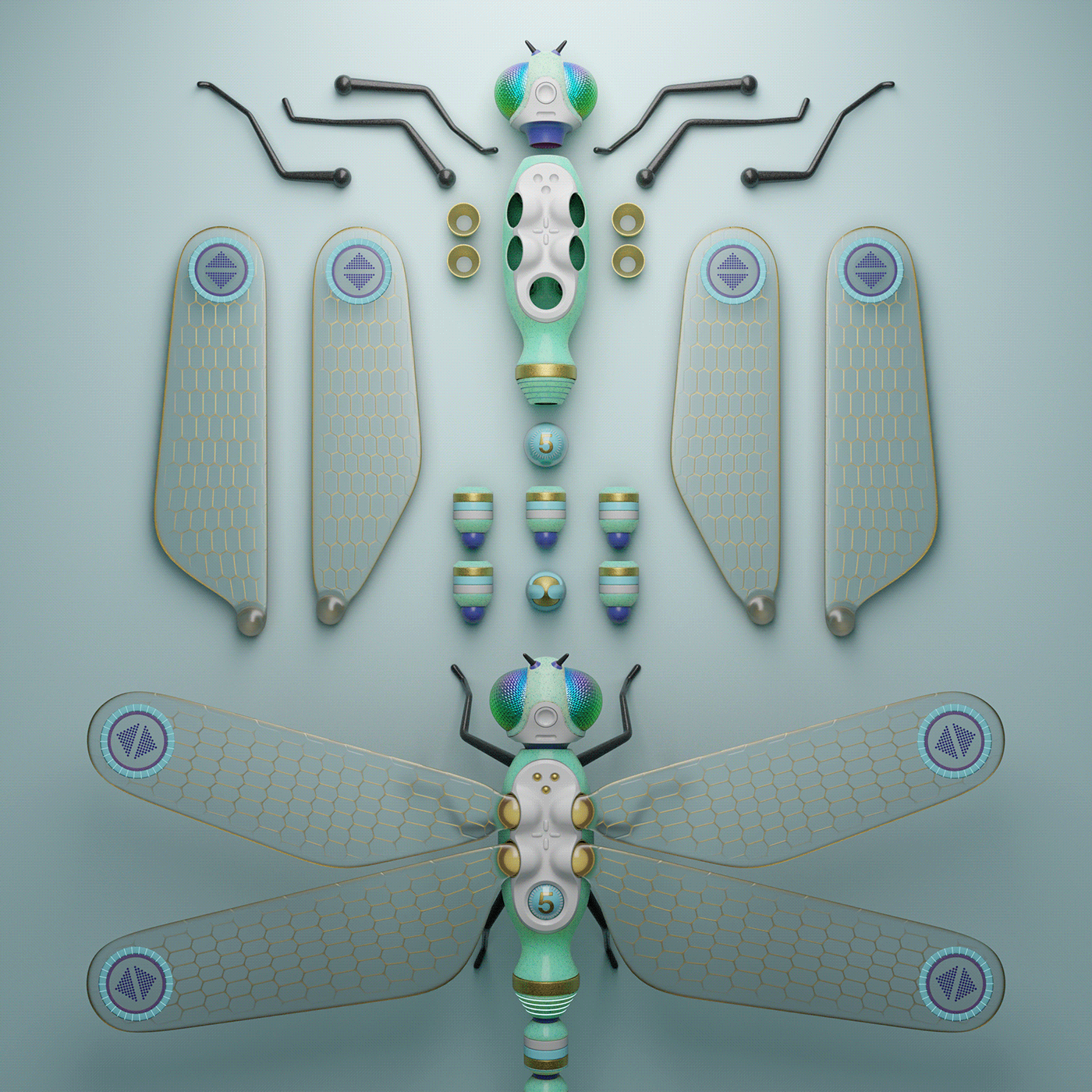 dragonfly，Render，BLENDER，Cycles X，