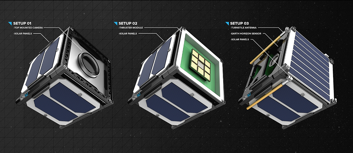 3d，satellite，miniature，Print，Cube，