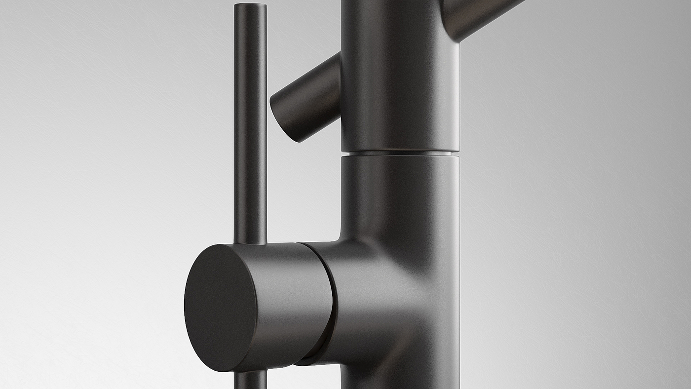 water tap，black，modeling，Render，Kitchen bathroom，