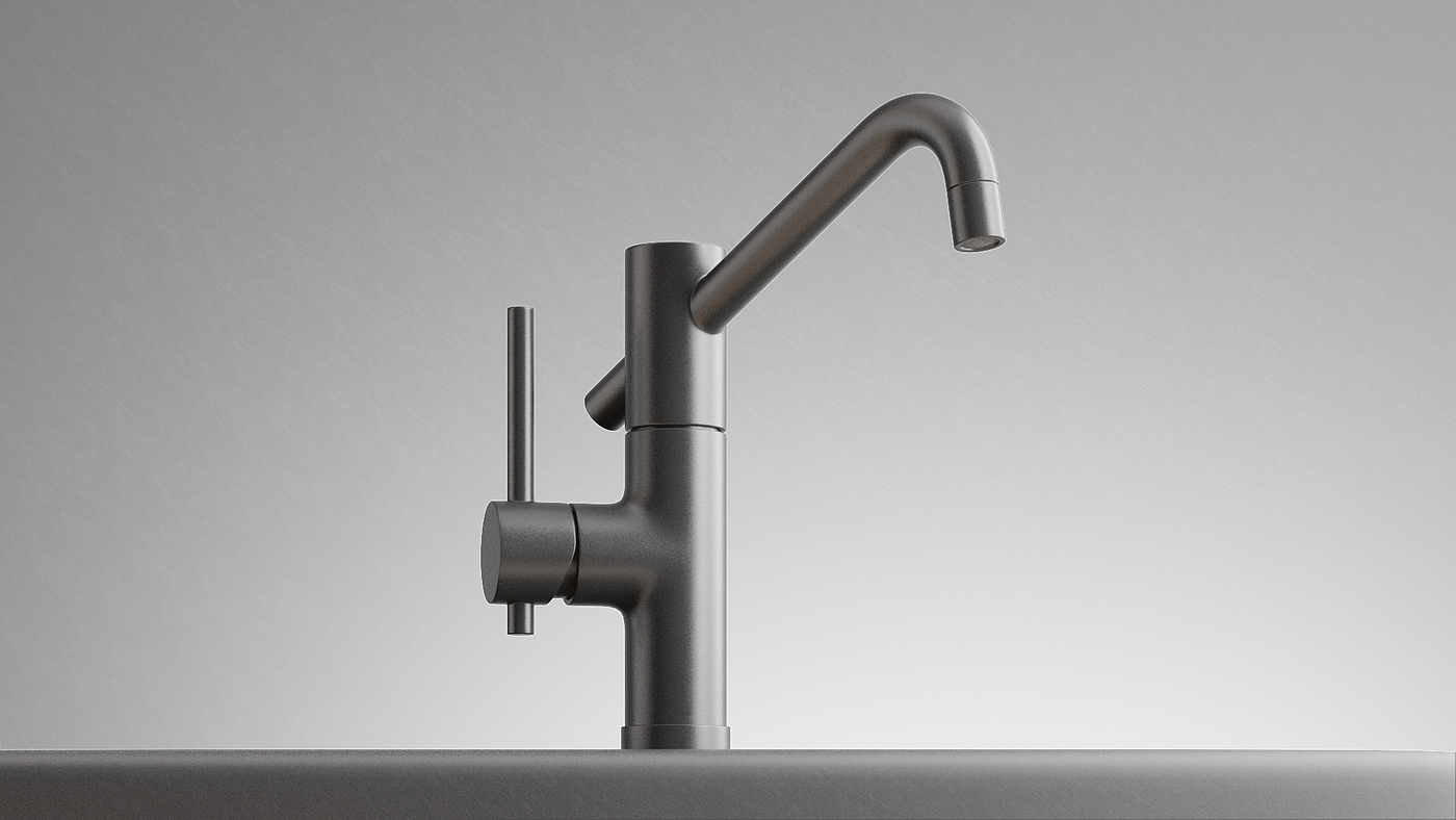 water tap，black，modeling，Render，Kitchen bathroom，