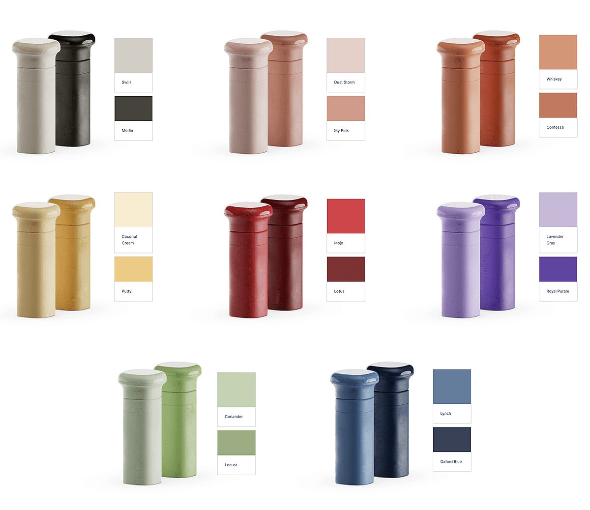 Francesco Brunetti，Duo，product design，Spice Grinder，Minimalist design ，Frosted ceramics，