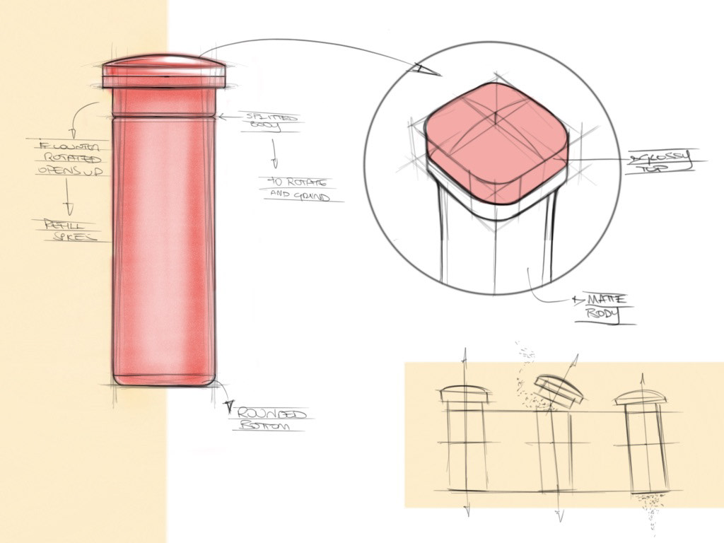 Francesco Brunetti，Duo，product design，Spice Grinder，Minimalist design ，Frosted ceramics，