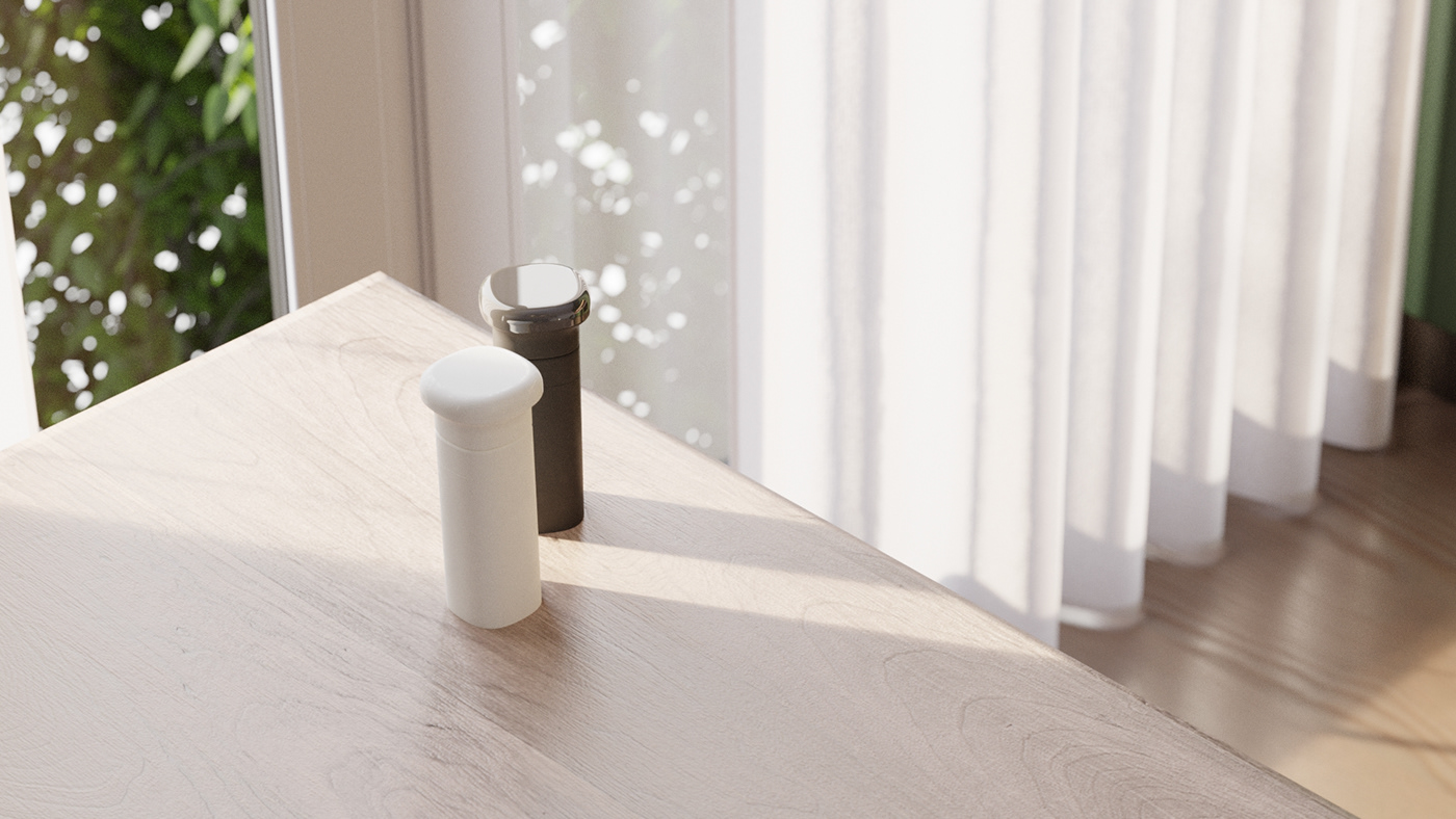 Francesco Brunetti，Duo，product design，Spice Grinder，Minimalist design ，Frosted ceramics，