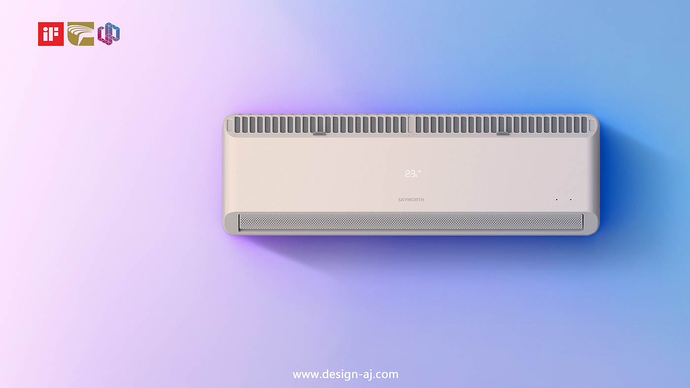 Hanging type air conditioner，Air conditioning design，household electrical appliances，Household Electric Appliances，Industrial design company，SKYWORTH，Aijia industrial design，small home appliances，